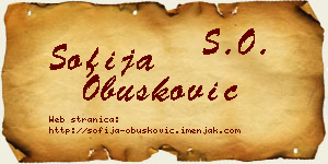 Sofija Obušković vizit kartica